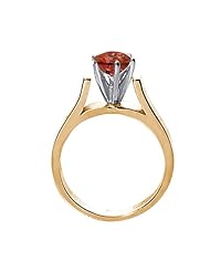 0.80 Ct Round Green SI1/SI2 Diamond 18K Yellow Gold Ring