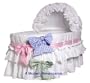 Burlington Baby Bassinet Liner with 3 Colored Ribbons, White