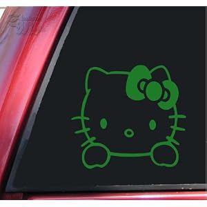 Hello Kitty Vinyl Decal Sticker - Green