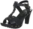 Tamaris TAMARIS BLACK 1-1-28370-28 - Sandalias de cuero para mujer, color marr�n, talla 37