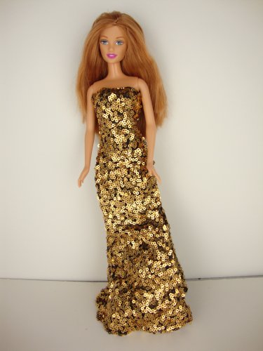 A Red and Black Ball Gown Made to Fit the Barbie Doll