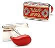 Cherry Striped Ribbon Cufflinks