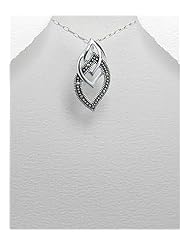 Marcasite Pendant Necklace In 92.5 Sterling Silver