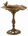 Vine Leaf Pedestal Bird Bath - Rust Effect