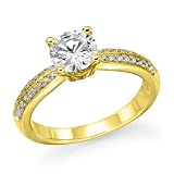 3/4 ct. Round Diamond Solitaire Engagement Ring in 14k Yellow Gold - Free Resize
