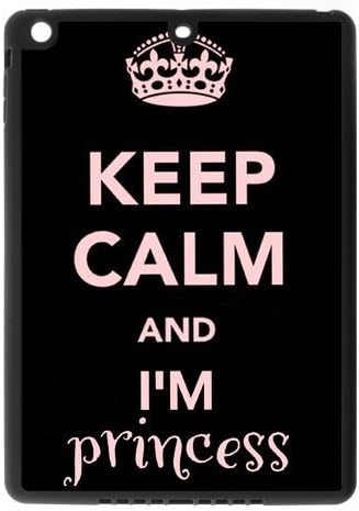 Keep Clam Series "Keep Clam and I'm Princess" Funny Special Custom Luxury Cover Case For IPad air (Ipad 5)(Black) with Best Plastic ALL MY DREAMS!