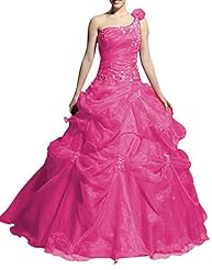 Organza One Shoulder Sleeveless Sequined   Ball Gown Evening Dress/Quinceanera Dress/Party Dress 