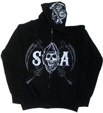 Sons Of Anarchy Chapters Cities Reaper SOA Official Licensed Adult Zip UP Hoodie