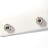 14K White Gold Sapphire and Diamond Earrings