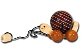 Mo Toys - Jouets en bois � tra�ner - Jouet en bois � tra�ner Tuttu la tortue marron