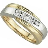 0.33 Ct.T.W. Round Brilliant Cut Diamonds, Two Tone 14Kt. Gold. Two Tone Men's Diamond Ring