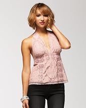 Silky Lace Halter Top