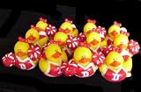 One Dozen (12) Rubber Ducky Red & White CHEERLEADING Cheer Cheerleader Party Favors