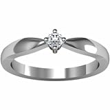 14K White Gold Solitaire Diamond Ring - 0.10 Ct.
