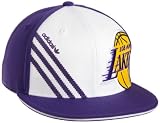 NBA Men's Los Angeles Lakers Flat Brim Flex Hat - Tx53Z, Large/X-Large , Team Color , White & Purple