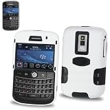 New Fashionable Perfect Fit Gummy Protector Skin Cover (Faceplate/Snap On) Cell Phone Case for RIM Blackberry Bold 9000 AT&T - WHITE