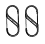 Nite Ize SB1-2PK-01 Size-1 S-Biner, Black, 2-Pack