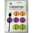 Bluelounge Design CableDrop Multi-purpose Cable Clips Bright Colors Pack of 6