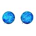 Trustmark 925 Sterling Silver 6mm Tropical Blue Created Opal Ball Stud Post Earrings, Oceans
