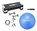 Biosync Fitness Set inc. Aerobic Step Plus, 65cm Gym Ball inc. Pump, Resistance Bands & 1kg Dumbbell Set - Blue