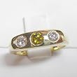 14K Yellow Gold Natural Yellow and White Diamond Ring