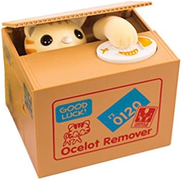 AutoOctoberlsy Greative Matic Stealing Coin Cat Kitty Piggy Bank Saving Box Money Box