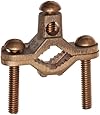 Morris Products 90629 Ground Pipe Clamp, For Direct Burial, 1/2 - 1" Water Pipe Range, 2 -10 Wire Range, 1/4 - 2/0 Screw Thread