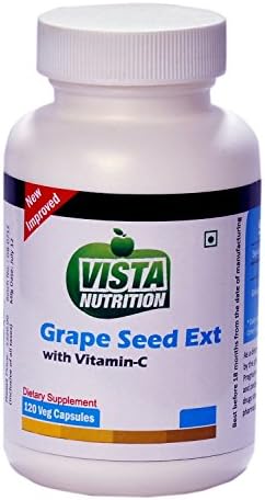 Vista Nutritions Grape Seed Extract with Vitamin C - 120 Capsules - - "Shipping by FedEx"