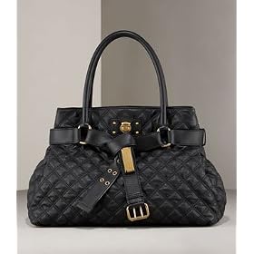 Marc Jacobs Kari Quilted Satchel Bag Tote Black