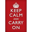 (24x36) Keep Calm and Carry On (Motivational, Red) Art Poster Print