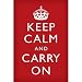 (24x36) Keep Calm and Carry On (Motivational, Red) Art Poster Print