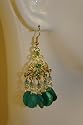 Saka's Dangle Gold Tone Metal Chandelier Earrings - Turquoise