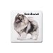 Keeshond Rubber Square Coaster (4 pack)