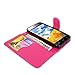 Cellularvilla Wallet Case for BLU Studio 5.0 D530 Pink Glitter Pu Leather Wallet Card Flip Open Pocket Case Cover Pouch