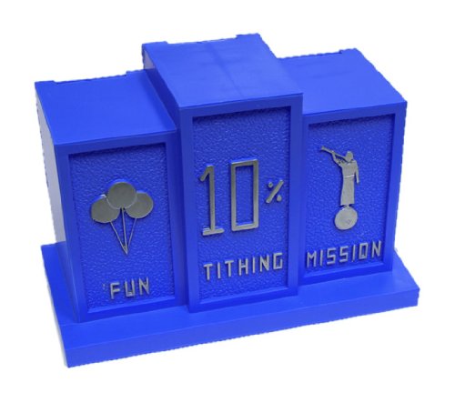 LDS Boys Blue Tithing Bank - 3 Slots Fun Tithing Mission - Baptism Gift LDS Boys Blue Tithing Bank - 3 Slots Fun Tithing Mission - Baptism Gift