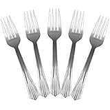 Exquisite Plastic Cutlery, Premium Quality Silverware "Silver look alike"Heavy Duty Plastic Forks - 100 Count