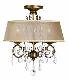 World Imports 1973-90 Belle Marie Collection 3-Light Flushmount Chandelier, Antique Gold