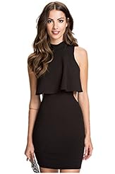Sexy Sleeveless Polyester Turtleneck  Dress