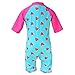 TFJH E Swimsuit for Girls Sun Protetion Short Sleeve Swimwear UV 50+ HotPink Cute,Strawberry 92/98