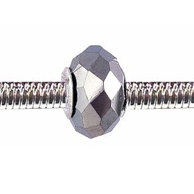 Pandora Style Charm Bead (Z78) Faceted Plated Glass (14mm x 10mm) (fits Troll too): Jewelry