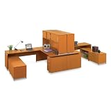 Align Double UDesk Set Light Cherry Finish/Gray Accent