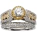 14K Two Tone Gold Diamond Semi Mount Engagement Ring (0.75 ctw, G-H, SI1)
