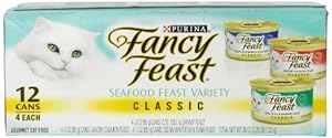 Fancy Feast Gourmet Cat Food, 3-Flavor Feast Variety Pack, 24-Count Cans