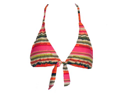 Guess Beaded Multi-striped Triangle Swimsuit-top M
