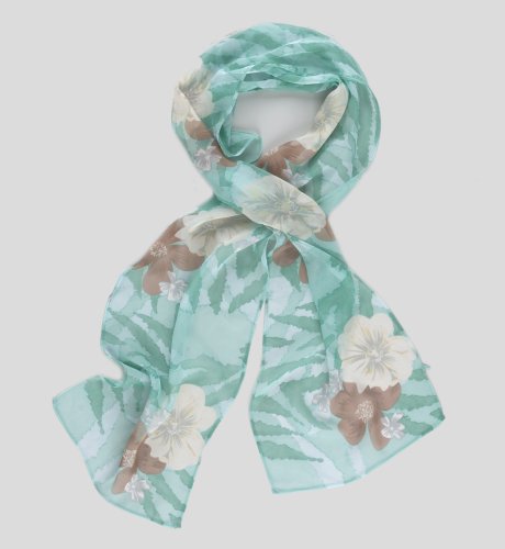 Pure Silk Zebra Floral Print Scarf