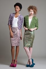 BL3112 Side Smock Brocade Pencil Skirt