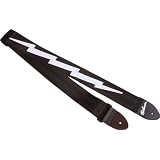 Gibson Lightning Bolt Style 2 Inch Safety Guitar Strap, Jet Black