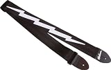 Gibson Lightning Bolt Style 2 Inch Safety Guitar Strap, Jet Black