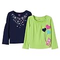 Infant/Toddler Girls' Circo® 2pk Long-sleeve Princess/Raglan Top - Ink/Lime