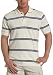 IZOD Men's Short Sleeve Double Bar Striped Pique Polo
